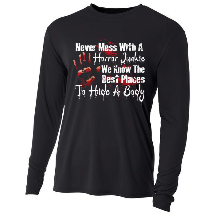 Scary Horror Movie Mess With A Horror Movie Junkie Cooling Performance Long Sleeve Crew