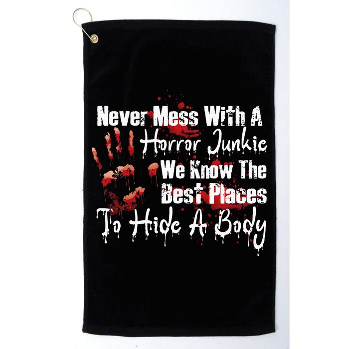 Scary Horror Movie Mess With A Horror Movie Junkie Golf Towel