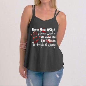 Scary Horror Movie Mess With A Horror Movie Junkie Women's Strappy Tank