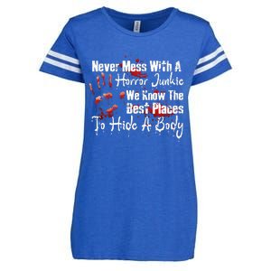 Scary Horror Movie Mess With A Horror Movie Junkie Enza Ladies Jersey Football T-Shirt