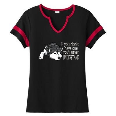 Siberian Husky Mom And Dad Gift Men Women Gift Ladies Halftime Notch Neck Tee