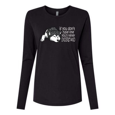 Siberian Husky Mom And Dad Gift Men Women Gift Womens Cotton Relaxed Long Sleeve T-Shirt