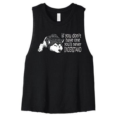 Siberian Husky Mom And Dad Gift Men Women Gift Women's Racerback Cropped Tank