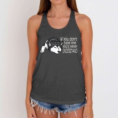 Siberian Husky Mom And Dad Gift Men Women Gift Women's Knotted Racerback Tank