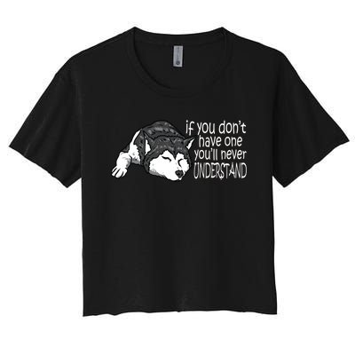 Siberian Husky Mom And Dad Gift Men Women Gift Women's Crop Top Tee