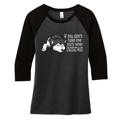 Siberian Husky Mom And Dad Gift Men Women Gift Women's Tri-Blend 3/4-Sleeve Raglan Shirt