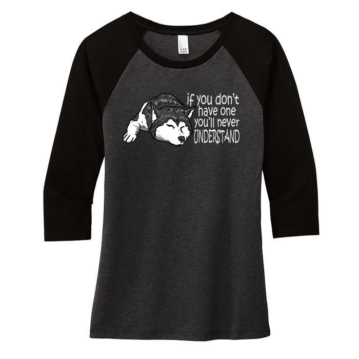 Siberian Husky Mom And Dad Gift Men Women Gift Women's Tri-Blend 3/4-Sleeve Raglan Shirt