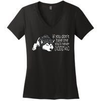 Siberian Husky Mom And Dad Gift Men Women Gift Women's V-Neck T-Shirt