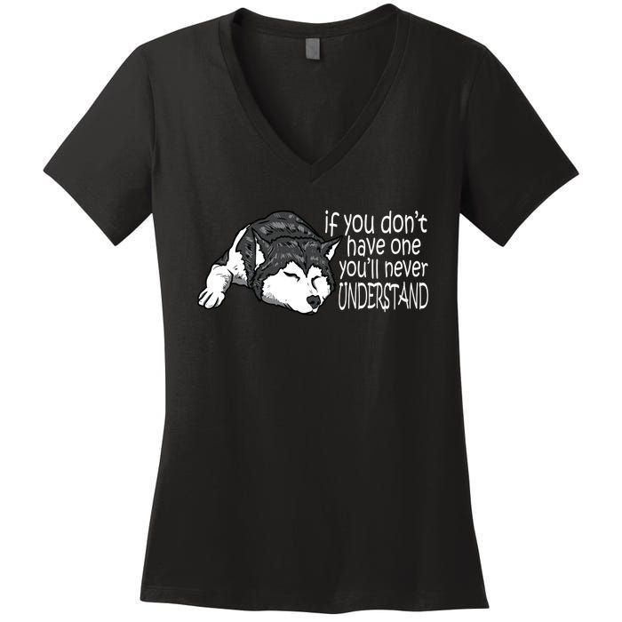 Siberian Husky Mom And Dad Gift Men Women Gift Women's V-Neck T-Shirt