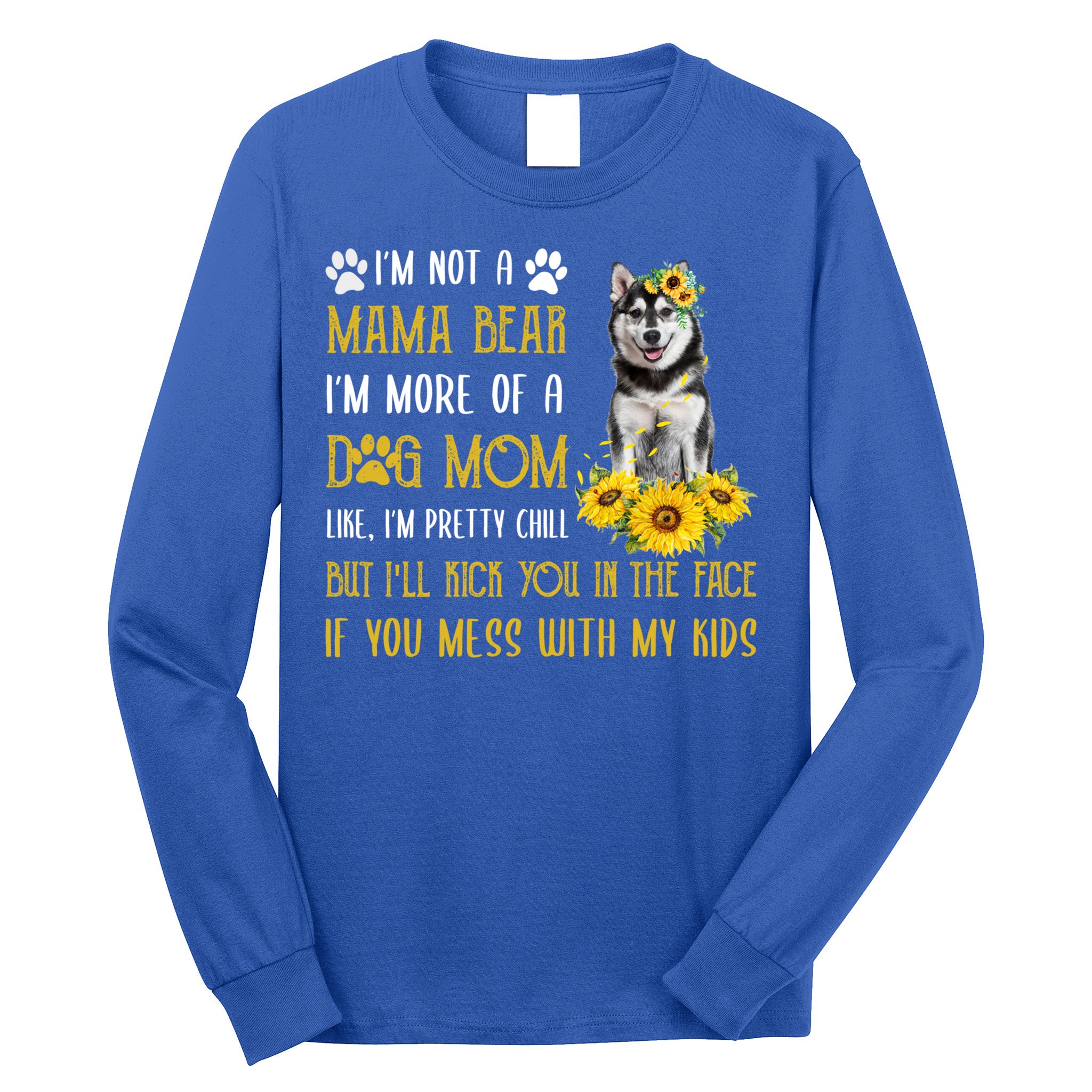 Sunflower Husky Mom Mothers Day Dog Mom Gift Long Sleeve Shirt