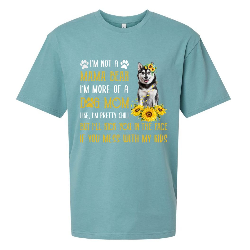 Sunflower Husky Mom Mothers Day Dog Mom Gift Sueded Cloud Jersey T-Shirt