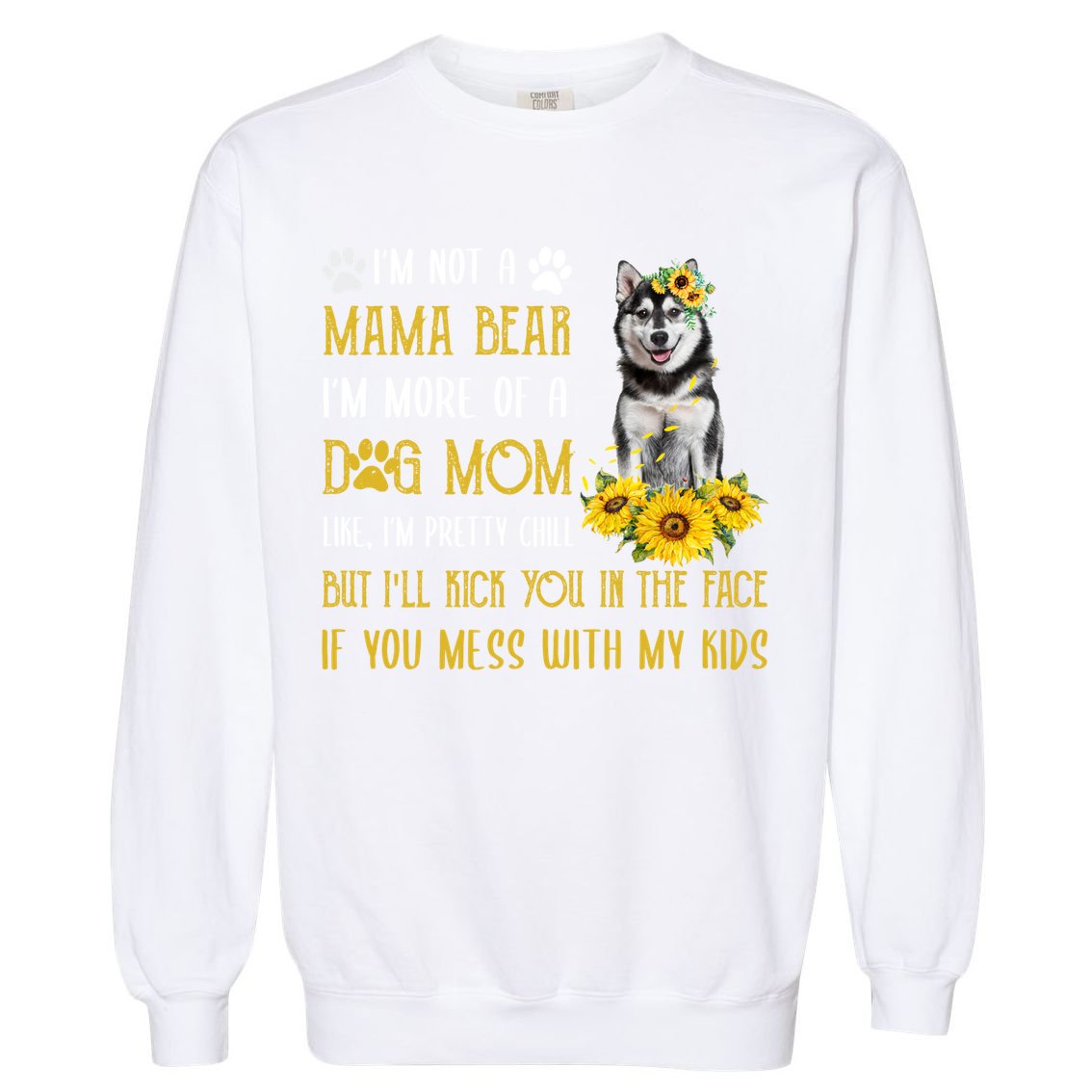 Sunflower Husky Mom Mothers Day Dog Mom Gift Garment-Dyed Sweatshirt