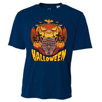 Spooky Halloween Monster And Pumpkins Cooling Performance Crew T-Shirt