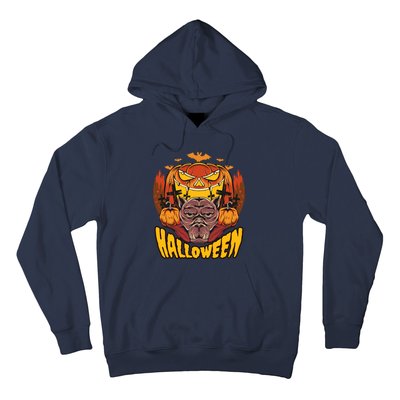 Spooky Halloween Monster And Pumpkins Hoodie