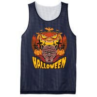 Spooky Halloween Monster And Pumpkins Mesh Reversible Basketball Jersey Tank