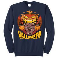 Spooky Halloween Monster And Pumpkins Tall Sweatshirt