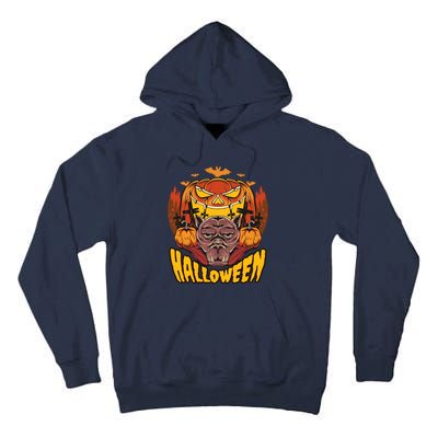 Spooky Halloween Monster And Pumpkins Tall Hoodie