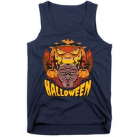 Spooky Halloween Monster And Pumpkins Tank Top