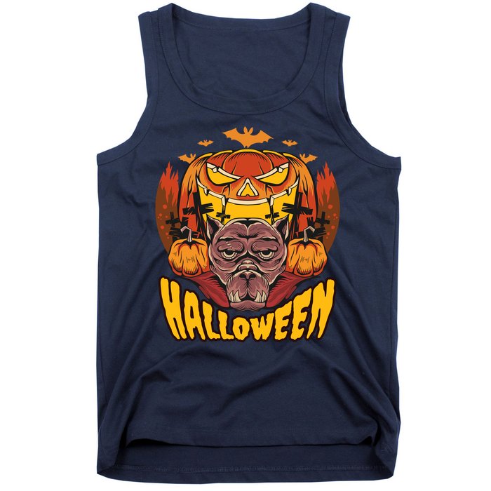 Spooky Halloween Monster And Pumpkins Tank Top