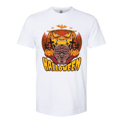 Spooky Halloween Monster And Pumpkins Softstyle CVC T-Shirt