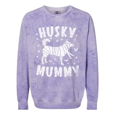 Siberian Husky Mummy Halloween Cool Gift Colorblast Crewneck Sweatshirt