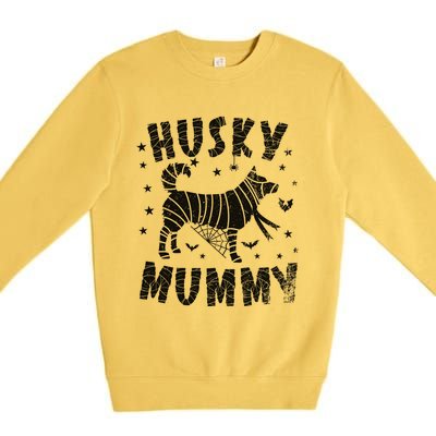 Siberian Husky Mummy Halloween Cool Gift Premium Crewneck Sweatshirt