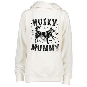 Siberian Husky Mummy Halloween Cool Gift Womens Funnel Neck Pullover Hood