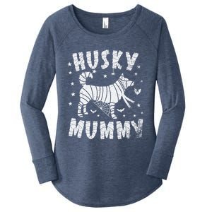 Siberian Husky Mummy Halloween Cool Gift Women's Perfect Tri Tunic Long Sleeve Shirt