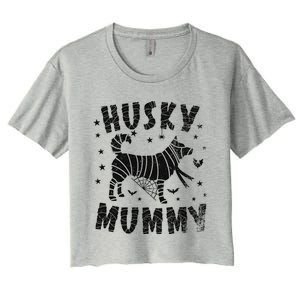 Siberian Husky Mummy Halloween Cool Gift Women's Crop Top Tee