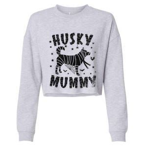 Siberian Husky Mummy Halloween Cool Gift Cropped Pullover Crew