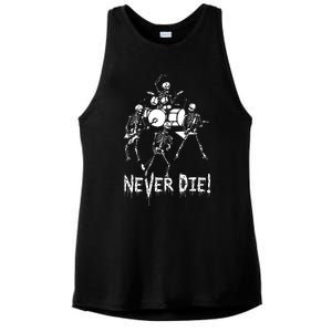 Skeleton Heavy Metal Band Ladies PosiCharge Tri-Blend Wicking Tank