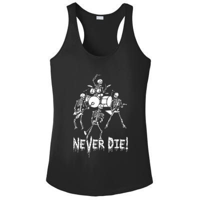 Skeleton Heavy Metal Band Ladies PosiCharge Competitor Racerback Tank