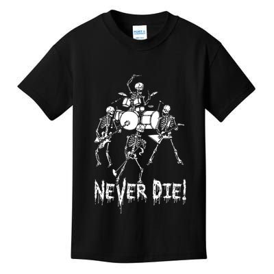 Skeleton Heavy Metal Band Kids T-Shirt