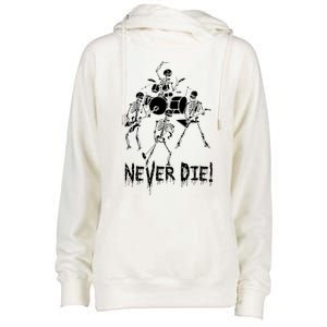 Skeleton Heavy Metal Band Womens Funnel Neck Pullover Hood