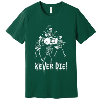 Skeleton Heavy Metal Band Premium T-Shirt