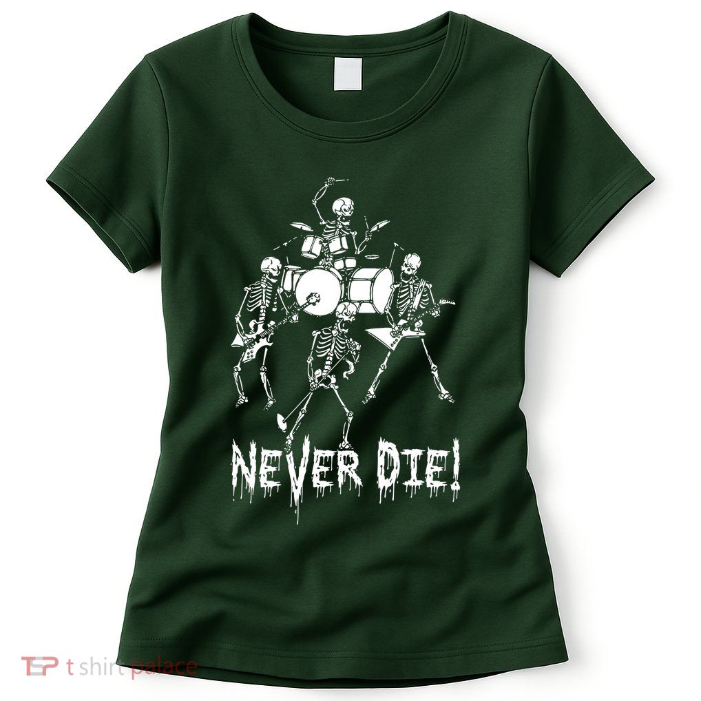 Skeleton Heavy Metal Band Womens T-Shirt