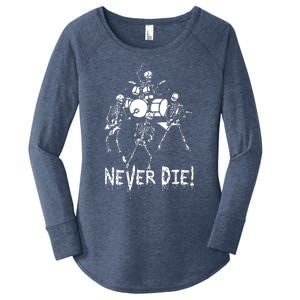 Skeleton Heavy Metal Band Women's Perfect Tri Tunic Long Sleeve Shirt