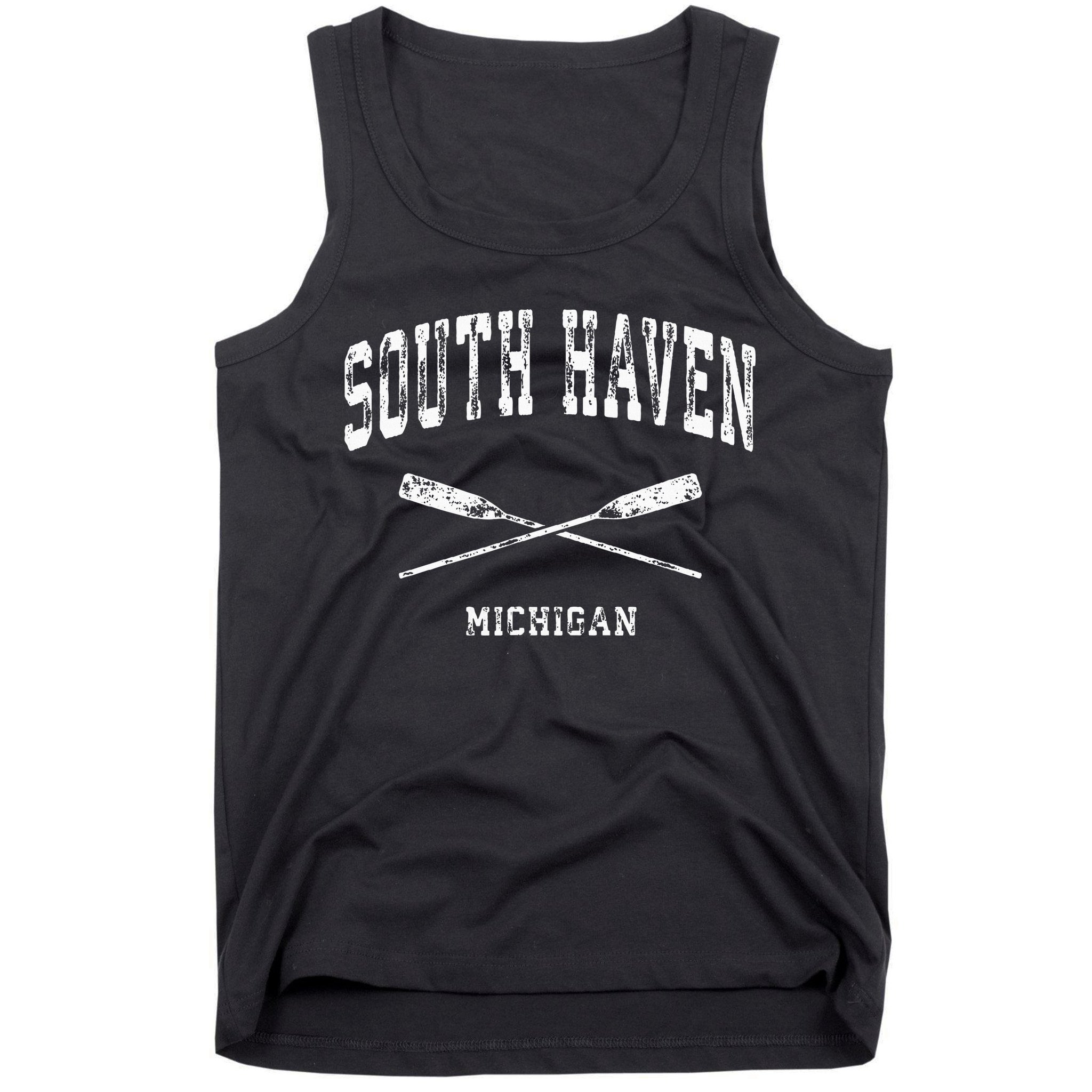 South Haven Michigan Vintage Nautical Crossed Oars Tank Top
