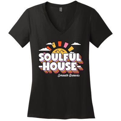 Soulful House Music Deep House Women's V-Neck T-Shirt