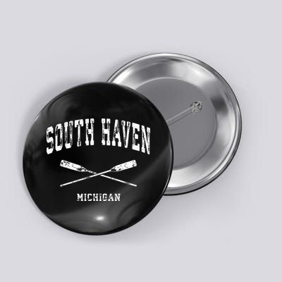 South Haven Michigan Vintage Nautical Crossed Oars Button