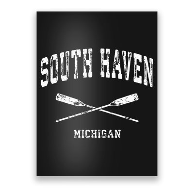 South Haven Michigan Vintage Nautical Crossed Oars Poster