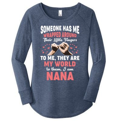 Someone Has Me Wrapped Around To Me I Am Nana Gift Women's Perfect Tri Tunic Long Sleeve Shirt