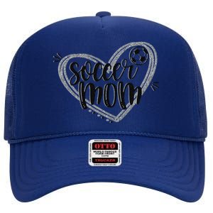 Soccer Heart Mom Soccer Soccer Mom Gift High Crown Mesh Back Trucker Hat