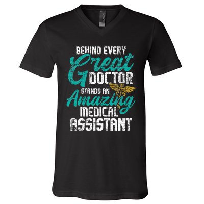 Stethoscope Heart Medical Nursery Healthcare V-Neck T-Shirt