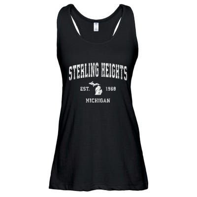 Sterling Heights Michigan Mi Vintage Sports Ladies Essential Flowy Tank