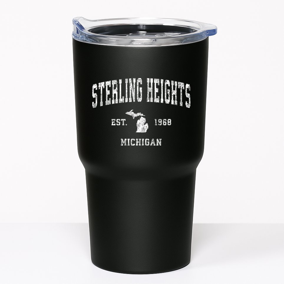 Sterling Heights Michigan Mi Vintage Sports Tumbler
