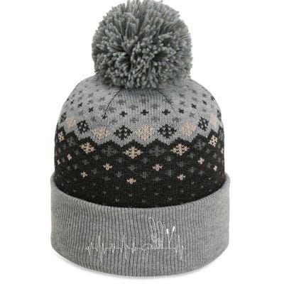 Ski Heartbeat Mountain Ski Sport Skilife Alps Skier The Baniff Cuffed Pom Beanie