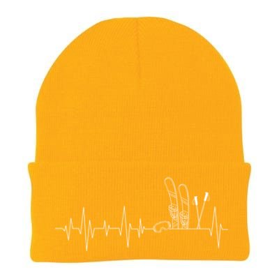 Ski Heartbeat Mountain Ski Sport Skilife Alps Skier Knit Cap Winter Beanie