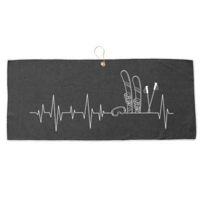 Ski Heartbeat Mountain Ski Sport Skilife Alps Skier Large Microfiber Waffle Golf Towel