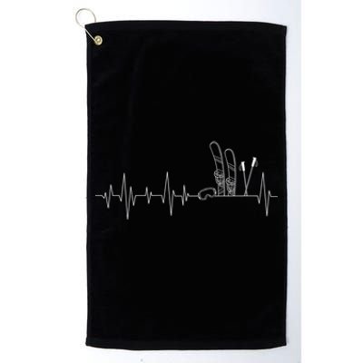 Ski Heartbeat Mountain Ski Sport Skilife Alps Skier Platinum Collection Golf Towel